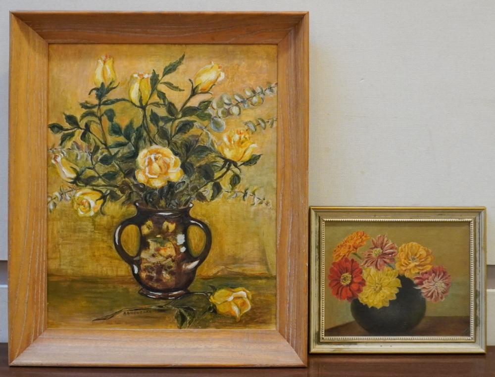 TWO STILL LIFES OF VASES OF