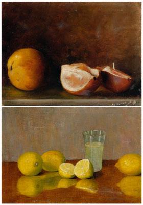 Two still lifes with fruit, both
