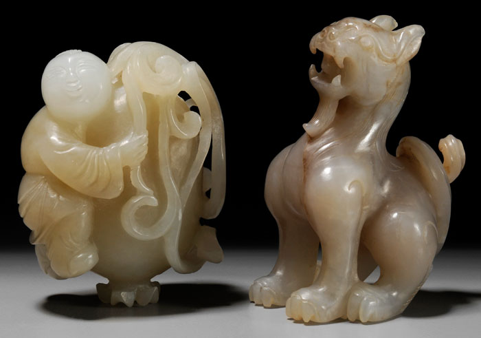 Two Stone Carvings Chinese, 19th