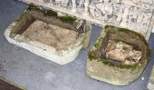 Two stone troughs, 75cm x 44cm