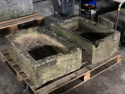 Two stone troughs, 79cm wide