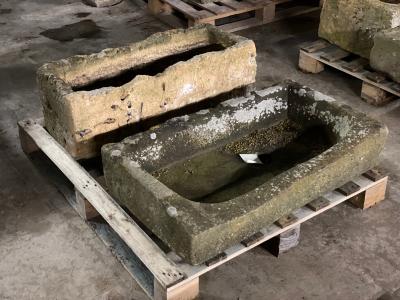 Two stone troughs, 92cm x 53cm