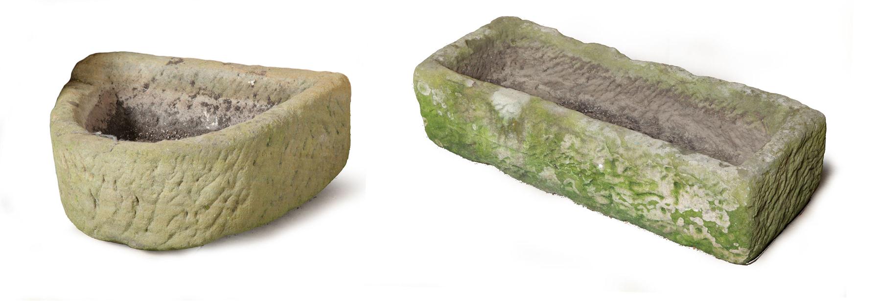 TWO STONE TROUGHS.  American 