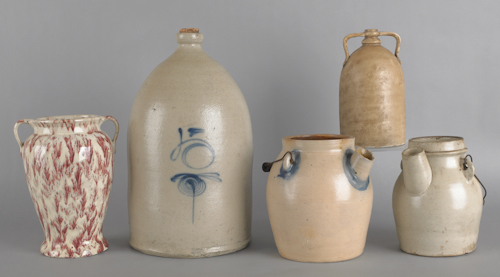 Two stoneware batter jugs 19th c.