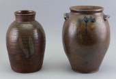 TWO STONEWARE CROCKS 19TH/20TH