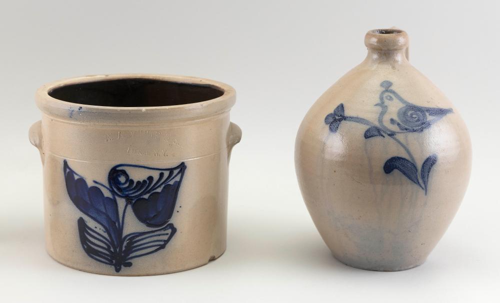 TWO STONEWARE ITEMS LATE 19TH/EARLY