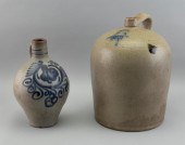 TWO STONEWARE JUGS 19TH CENTUR