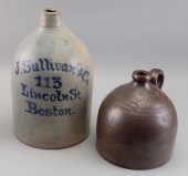 TWO STONEWARE JUGS 19TH CENTUR