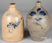 TWO STONEWARE JUGS, 19TH C.Two