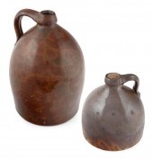TWO STONEWARE JUGS AMERICA, 19