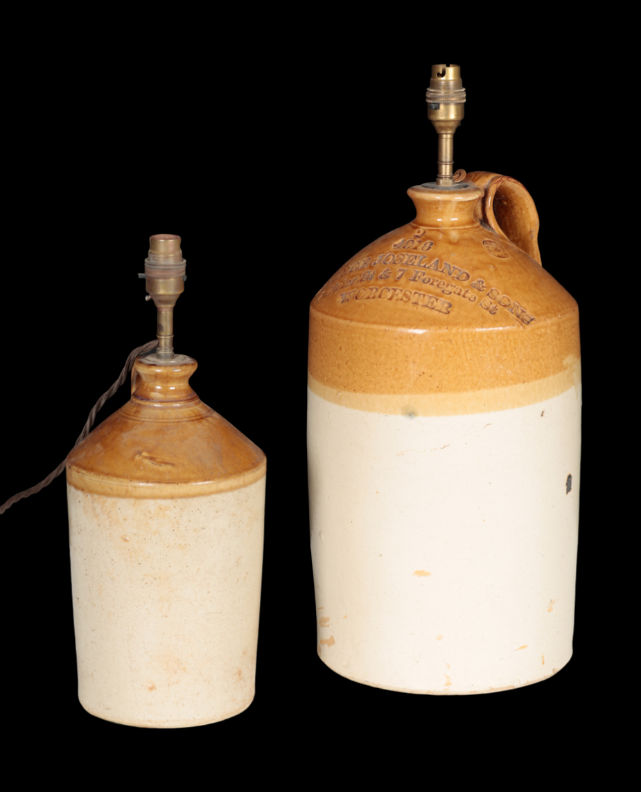 TWO STONEWARE JUGS both later