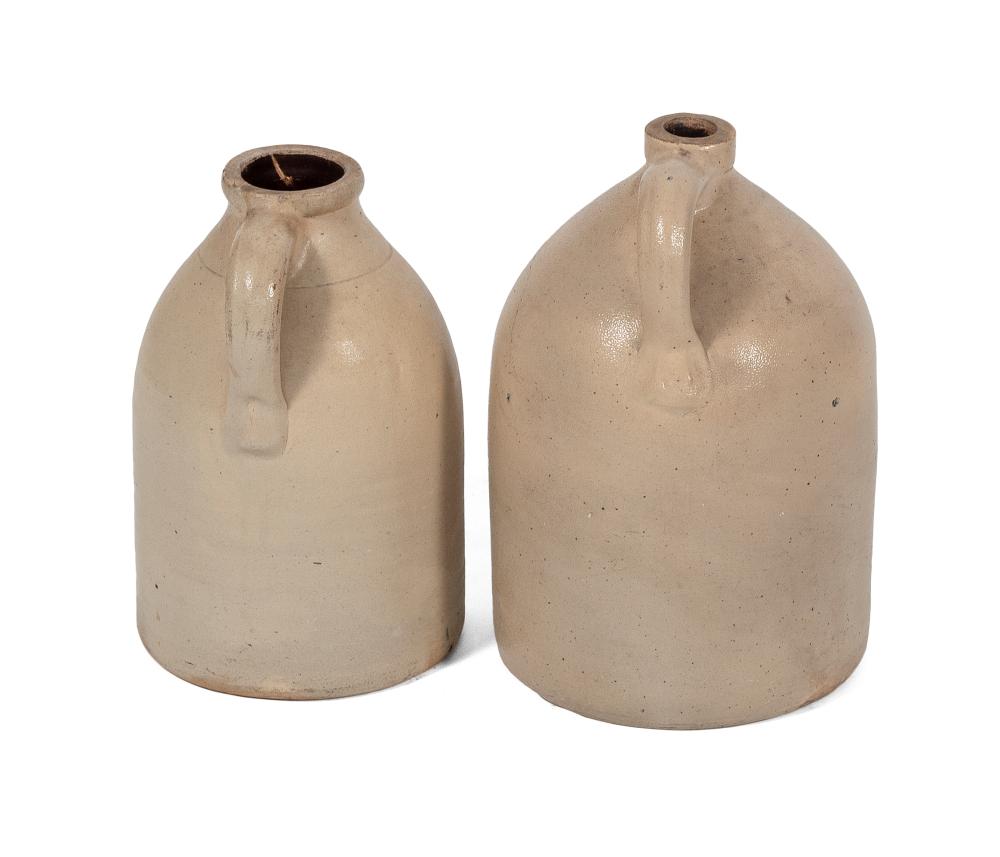 TWO STONEWARE JUGS LATE 19TH