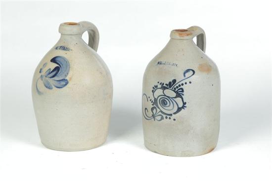 TWO STONEWARE JUGS.  Second
