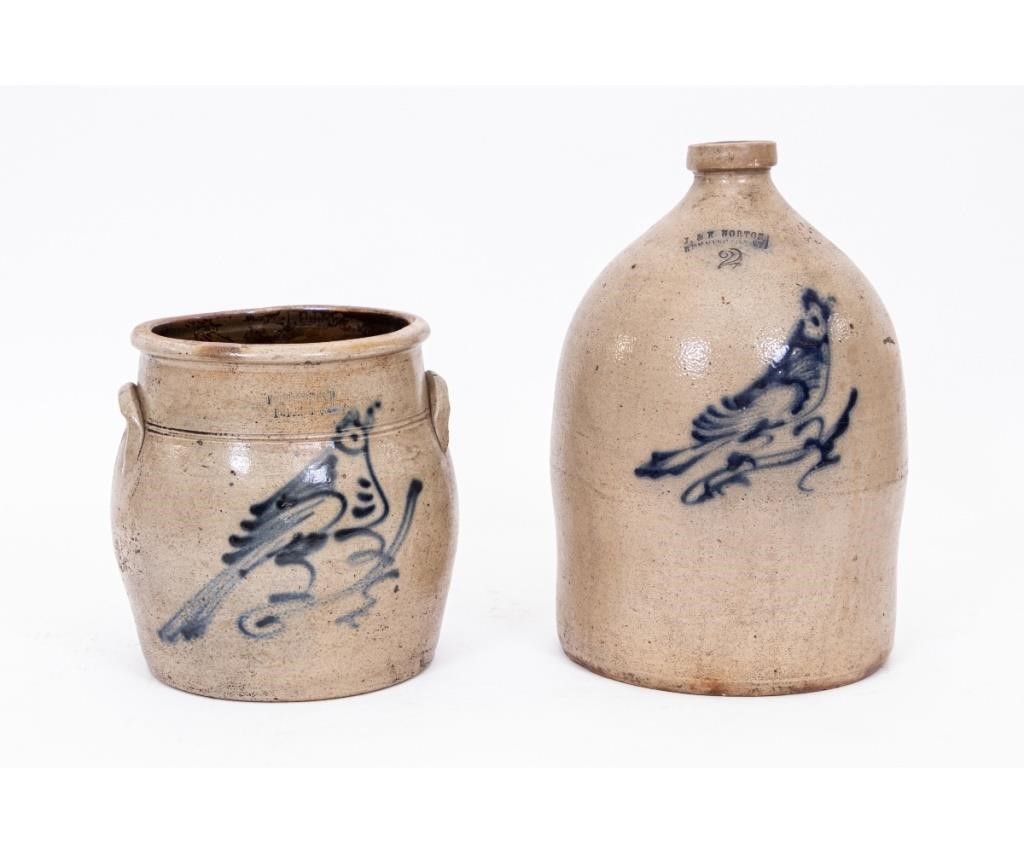 Two stoneware pieces to include a J