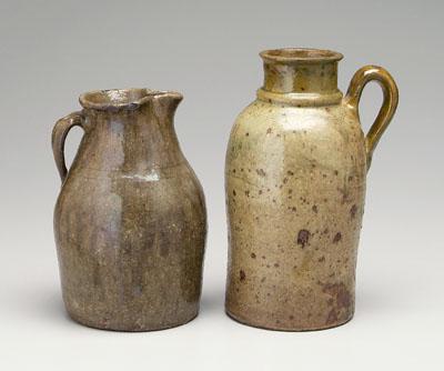 Two stoneware pitchers, both