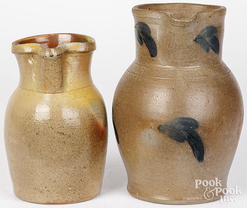 TWO STONEWARE PITCHERSTwo