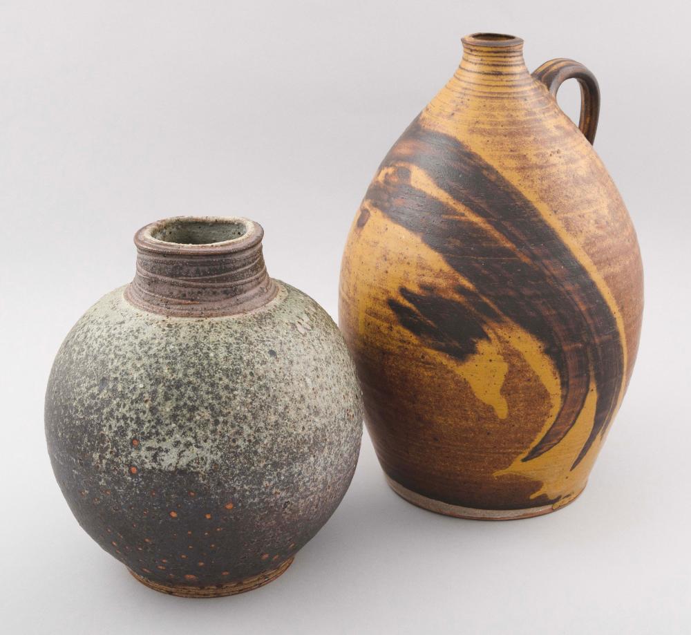 TWO STONEWARE POTTERY VESSELS
