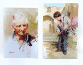 TWO STRETCHED PINO GICLEES ON