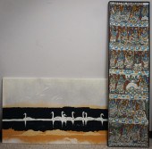 TWO STRETCHED PRINTED CANVAS W