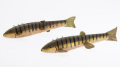 TWO STRIPED ICE FISHING DECOYS