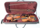 TWO STUDENT VIOLINS, TOGETHER