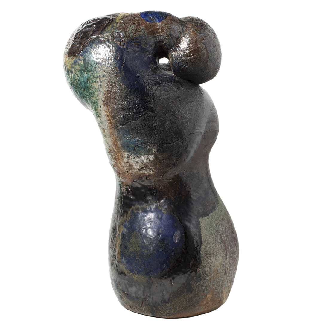 TWO STUDIO ART POTTERY GLAZED