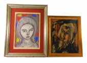 TWO STYLIZED PORTRAITS, THE FI