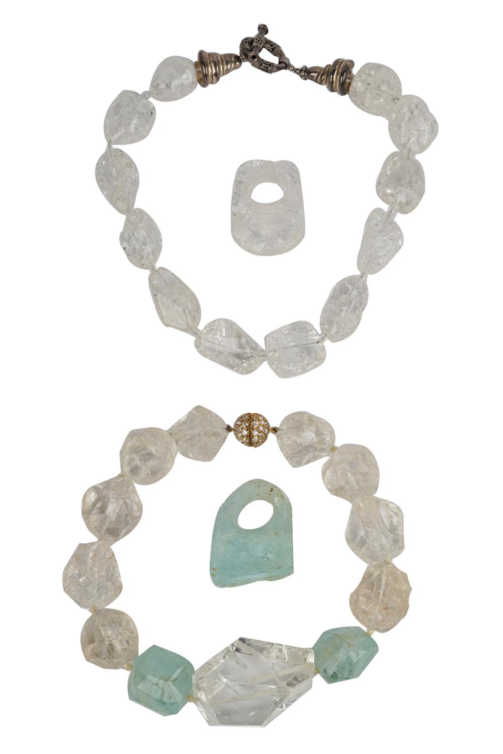 TWO SUITES OF ROCK CRYSTAL &