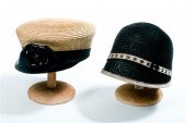 TWO SUMMER WOVEN STRAW HATS. I