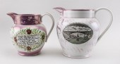 TWO SUNDERLAND PINK LUSTREWARE