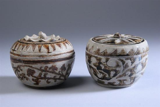 TWO SWANGKALOK IRONSTONE BOXES 15th