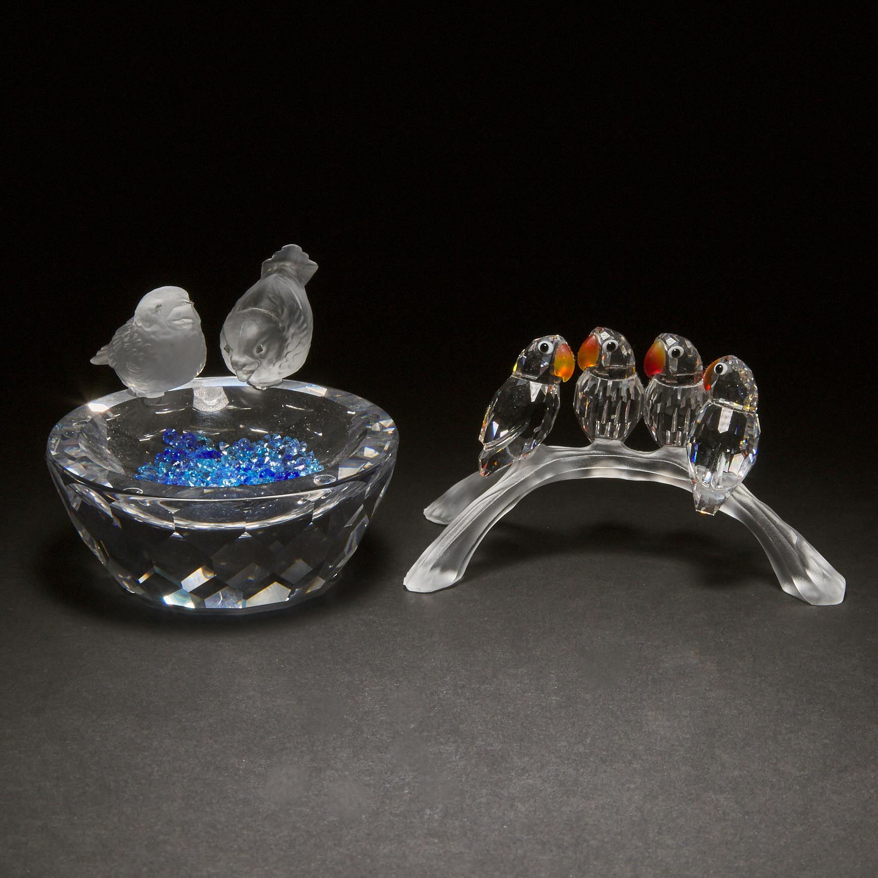 Two Swarovski Crystal Bird