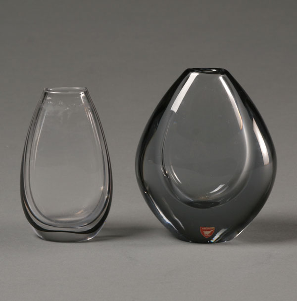 Two Swedish art glass vases; one