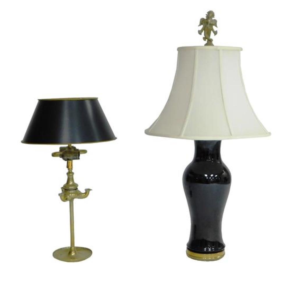 TWO TABLE LAMPS, INCLUDING: ONE