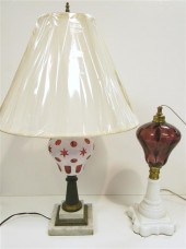 Two table lamps: one Sandwich
