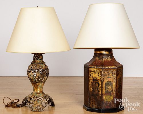 TWO TABLE LAMPSTwo table lamps,