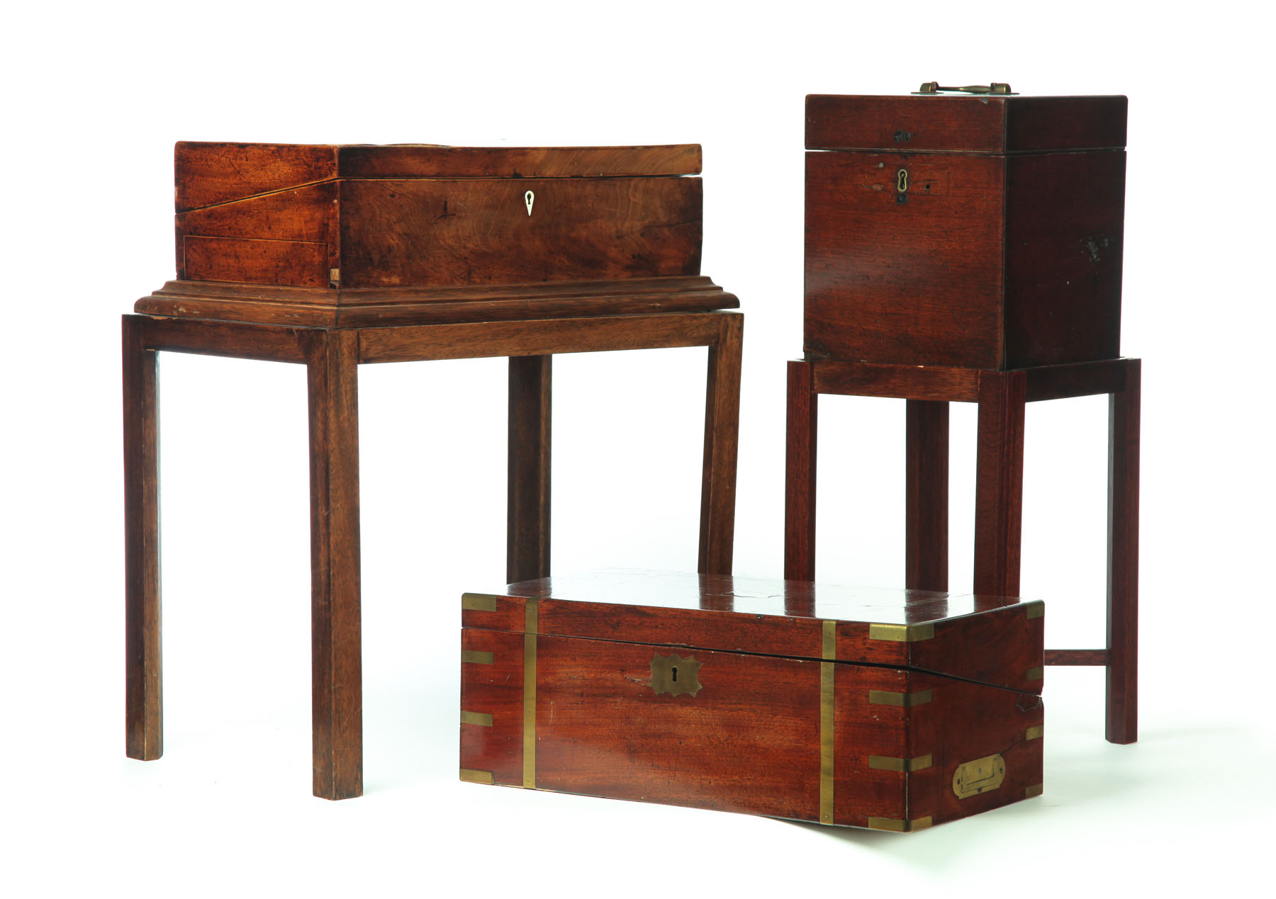TWO TABLE TOP DESKS AND A