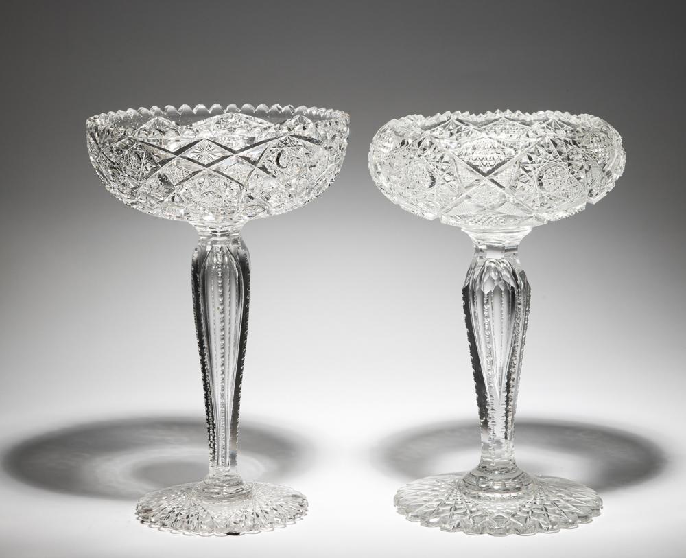 TWO TALL AMERICAN BRILLIANT CUT