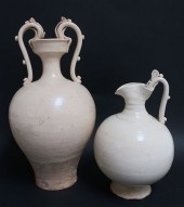 TWO TANG DRAGON HANDLE VESSELS