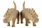 TWO TANG-STYLE CERAMIC ANNIMAL