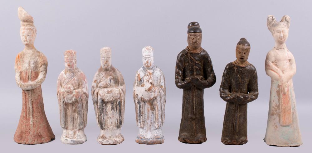 TWO TANG-STYLE PAINTED POTTERY
