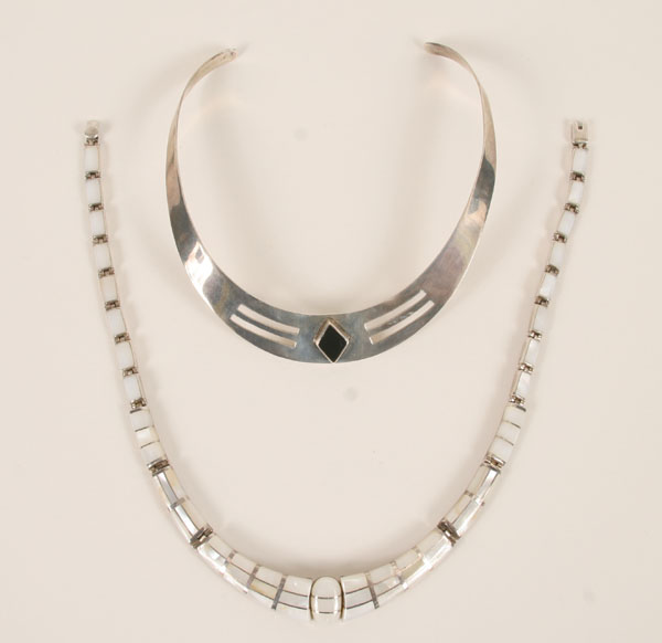 Two Taxco Mexico sterling inlay