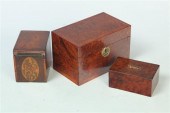 TWO TEA CADDIES AND A BOX.  En