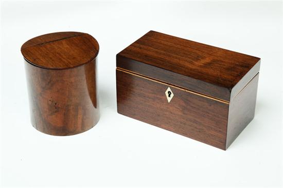 TWO TEA CADDIES.  England  1st