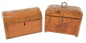 TWO TEA CADDIES TO INCLUDE A R