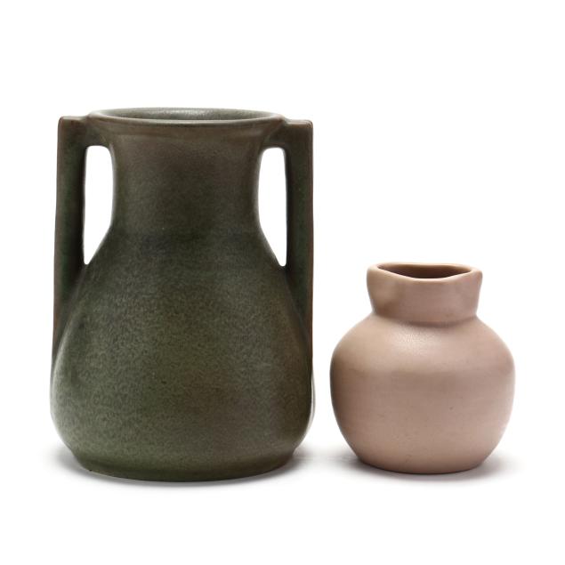 TWO TECO ART POTTERY VASES Circa