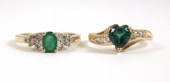 TWO TEN KARAT YELLOW GOLD RING
