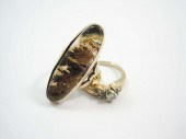 TWO TEN KARAT YELLOW GOLD RING