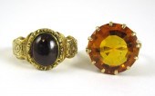 TWO TEN KARAT YELLOW GOLD RING