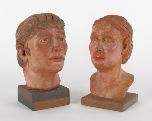 Two terra cotta portrait busts 20th